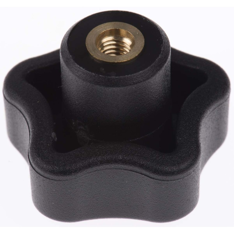 1 Pack of 5 - Elesa 69843 Black Multiple Lobes Clamping Knob, M5, Threaded Hole