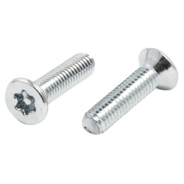 1 Bag of 100 - RS PRO Bright Zinc Plated Flat Steel Tamper Proof Security Screw, M3 x 12mm