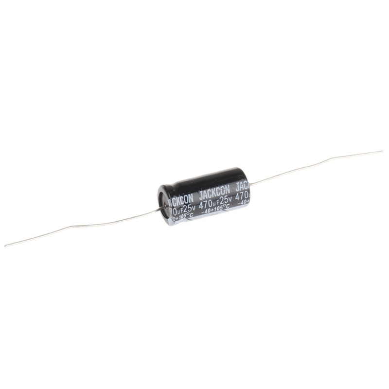 10 pcs - RS PRO 470μF Aluminium Electrolytic Capacitor 25V dc, Axial, Through Hole