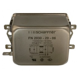 20 pcs - Schaffner, FN2030 20A 250 V ac/dc 400Hz, Chassis Mount EMI Filter, Fast-On, Single Phase