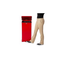 1 pcs - Rubbermaid Commercial Products Defenders® 49L Red Pedal Galvanised Steel Waste Bin