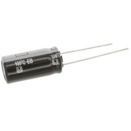 10 pcs - Panasonic 10μF Aluminium Electrolytic Aluminium Capacitor 63V dc, Radial, Through Hole - EEUEB1J100SH