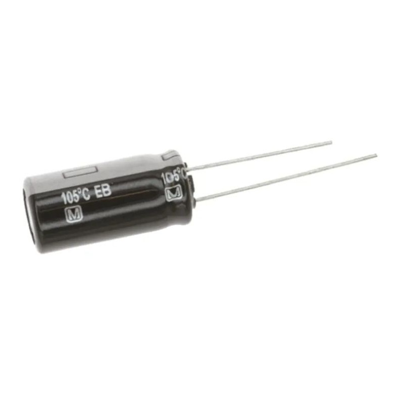 10 pcs - Panasonic 10μF Aluminium Electrolytic Aluminium Capacitor 63V dc, Radial, Through Hole - EEUEB1J100SH