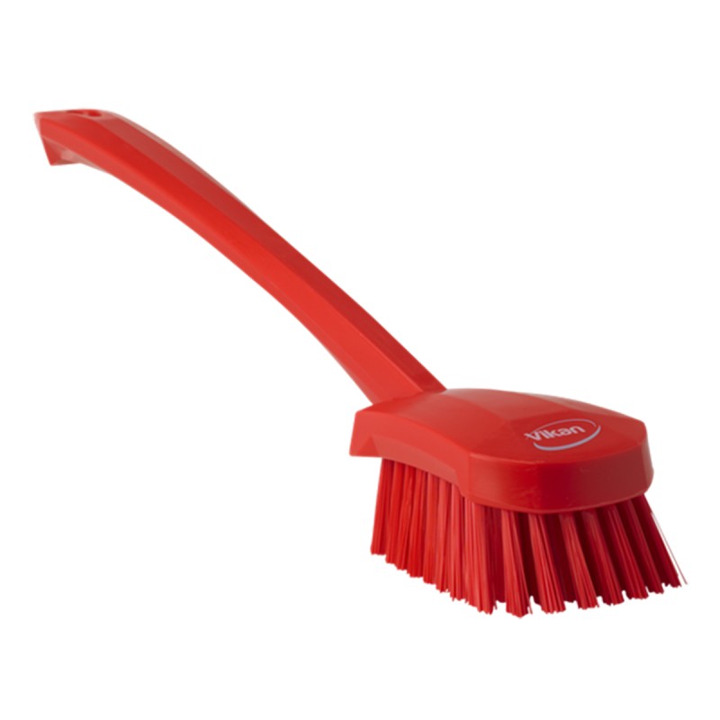 1 pcs - Vikan Hard Bristle Red Scrubbing Brush, 36mm bristle length, Polyester bristle material