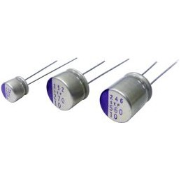 10 pcs - Panasonic 330μF Through Hole Polymer Capacitor, 16V dc
