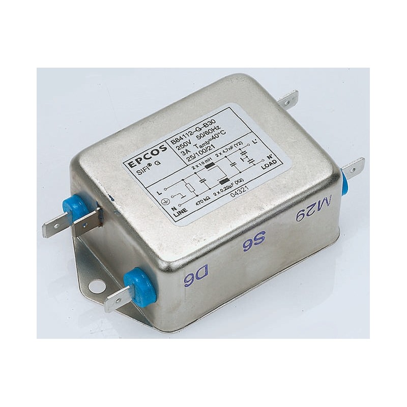 24 pcs - EPCOS, SIFI-G 3A 250 V ac/dc 60Hz, Flange Mount RFI Filter, Screw, Single Phase