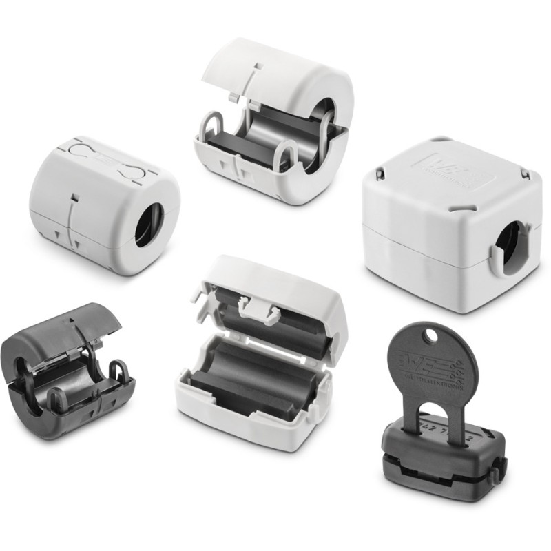 24 pcs - Wurth Elektronik Openable Ferrite Sleeve with key, 49 x 39 x 35mm, For EMI Suppression, Apertures: 1, Diameter 15mm