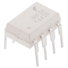 10 pcs - onsemi, 6N136M DC Input Transistor Output Optocoupler, Through Hole, 8-Pin MDIP