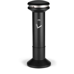 1 pcs - Rubbermaid Commercial Products Black Stainless Steel Base Mount Cigarette Bins, 485mm x 1.02m x 480mm