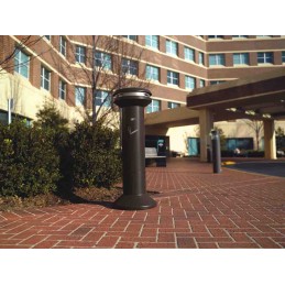 1 pcs - Rubbermaid Commercial Products Black Stainless Steel Base Mount Cigarette Bins, 485mm x 1.02m x 480mm