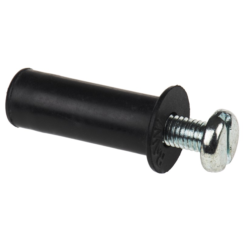 1 Bag of 20 - RawlPlug Black Rubber, Steel Wall Plug, 26.1mm Length, 10mm Fixing Hole Diameter