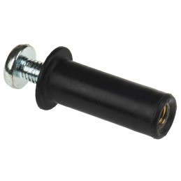 1 Bag of 20 - RawlPlug Black Rubber, Steel Wall Plug, 26.1mm Length, 10mm Fixing Hole Diameter