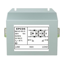 3 pcs - EPCOS, B84142B*R000 25A 250 V ac/dc 60Hz, Screw Mount EMC Filter, Terminal Block, Single Phase