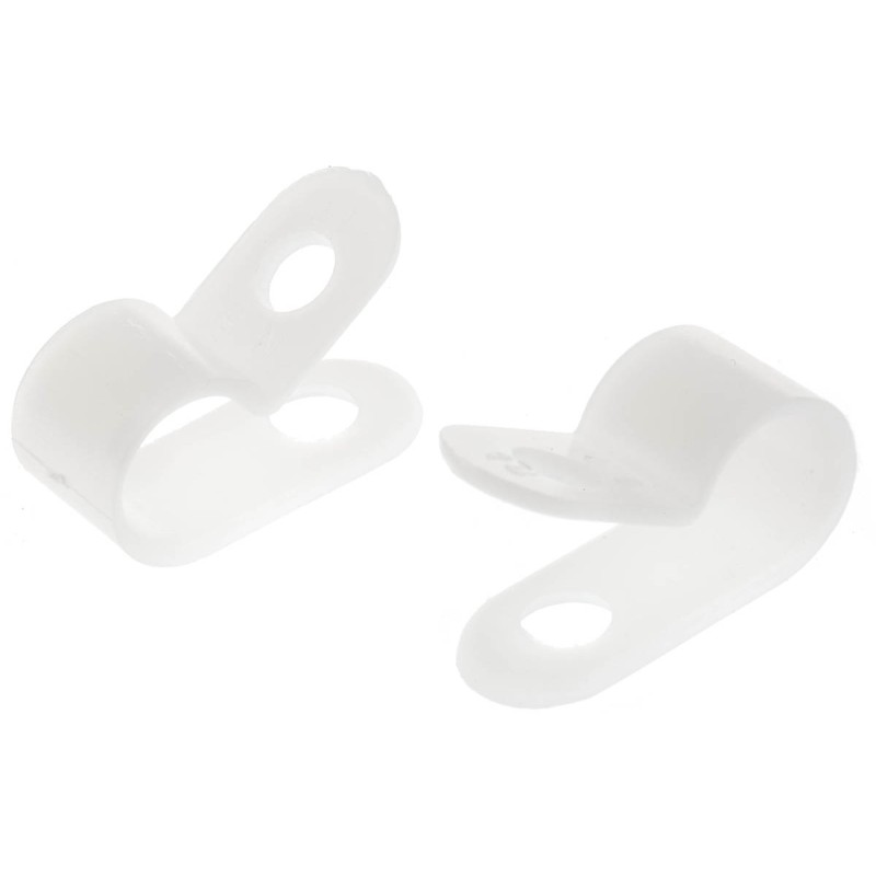 100 pcs - Essentra Natural Nylon Cable Clamp, 7.9mm Max. Bundle