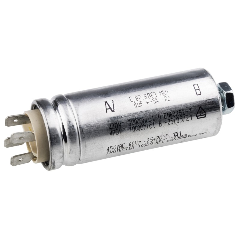 1 pcs - KEMET 8μF Polypropylene Capacitor PP 500V ac ±5% Tolerance Chassis Mount C87 Series