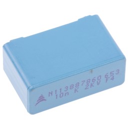 1 pcs - EPCOS B32653 Polypropylene Film Capacitor, 2 kV dc, 700 V ac, ±10%, 10nF, Through Hole