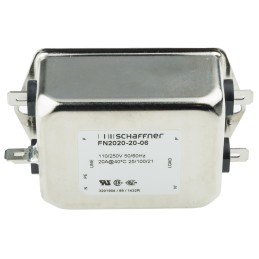 30 pcs - Schaffner, FN2020 20A 250 V ac/dc 400Hz, Chassis Mount EMI Filter, Fast-On, Single Phase