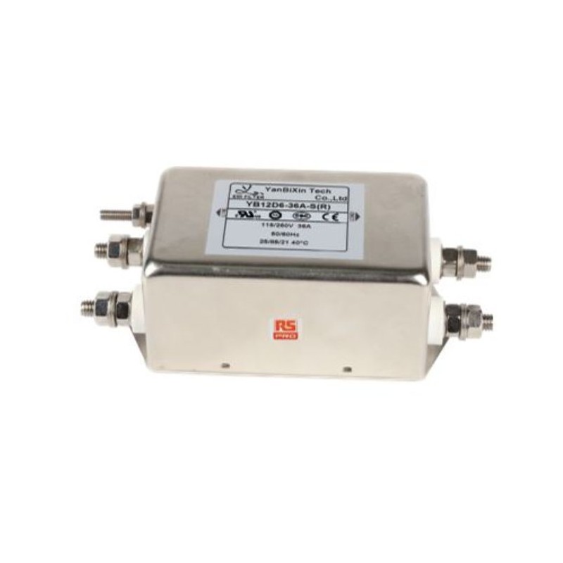 32 pcs - RS PRO 36A 115/250 V ac 50/60Hz, Chassis Mount Power Line Filter, Screw, Single Phase