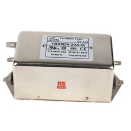 32 pcs - RS PRO 20A 115/250 V ac 50/60Hz, Chassis Mount Power Line Filter, Fast-On, Single Phase