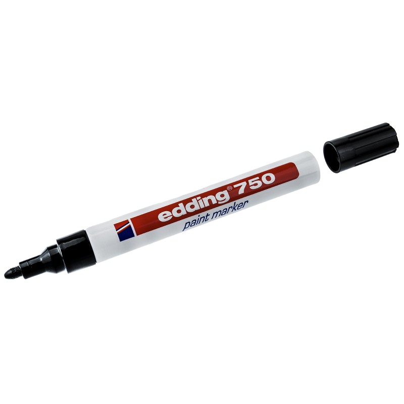 1 pcs - Edding Black 2 - 4mm Medium Tip Paint Marker Pen for use with Glass, Metal, Plastic, Wood