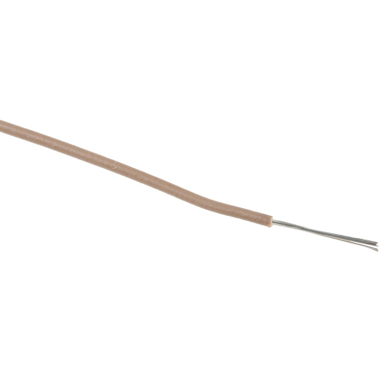 1 Reel of 100 M - RS PRO Brown 0.08 mm² Hook Up Wire, 28 AWG, 7/0.12 mm, 100m, MPPE Insulation