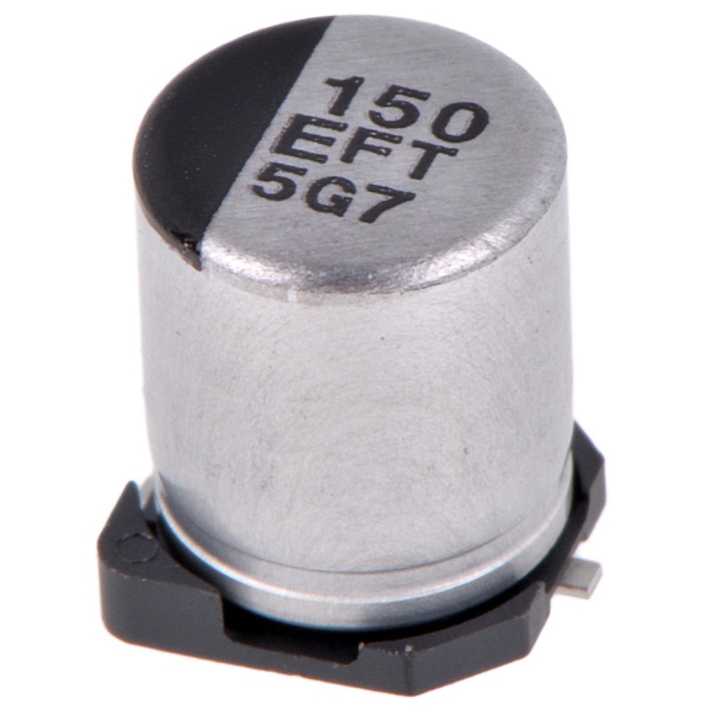 10 pcs - Panasonic 150μF Aluminium Electrolytic Capacitor 25V dc, Surface Mount - EEEFTE151XAP