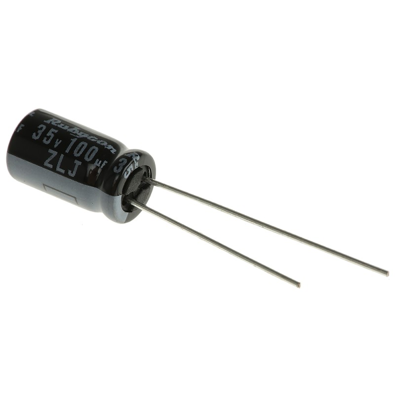 10 pcs - Rubycon 100μF Aluminium Electrolytic Capacitor 35V dc, Radial, Through Hole - 35ZLJ100M6.3X11