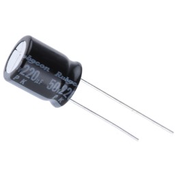10 pcs - Rubycon 220μF Aluminium Electrolytic Capacitor 50V dc, Radial, Through Hole - 50PK220MEFC10X12.5