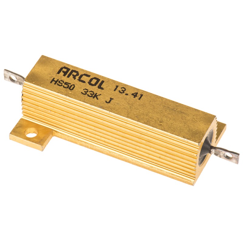 1 pcs - Arcol, 33kΩ 50W Wire Wound Chassis Mount Resistor HS50 33K J ±5%