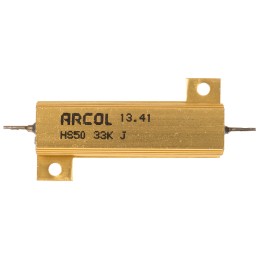 1 pcs - Arcol, 33kΩ 50W Wire Wound Chassis Mount Resistor HS50 33K J ±5%