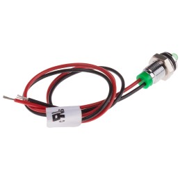 1 pcs - RS PRO Green Panel Mount Indicator, 2V dc, 6mm Mounting Hole Size, Lead Wires Termination, IP67