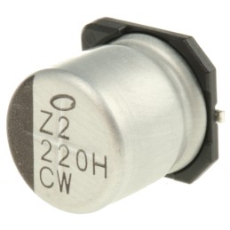 10 pcs - Nichicon 220μF Aluminium Electrolytic Capacitor 50V dc, Surface Mount - UCW1H221MNL1GS
