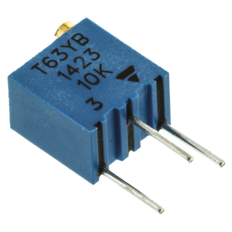 1 pcs - 10kΩ, Through Hole Trimmer Potentiometer 0.25W Top Adjust Vishay, T63