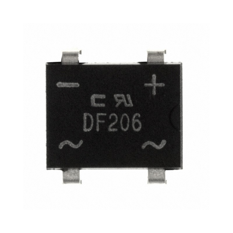 10 pcs : DF206-G - BRIDGE RECT 1PHASE 600V 2A 4-DF