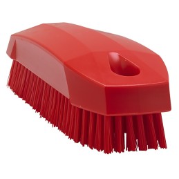 1 pcs - Vikan Hard Bristle Red Scrubbing Brush, 17mm bristle length, PET bristle material