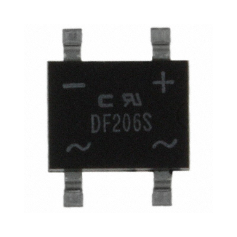 10 pcs : DF206S-G - BRIDGE RECT 1PHASE 600V 2A DFS