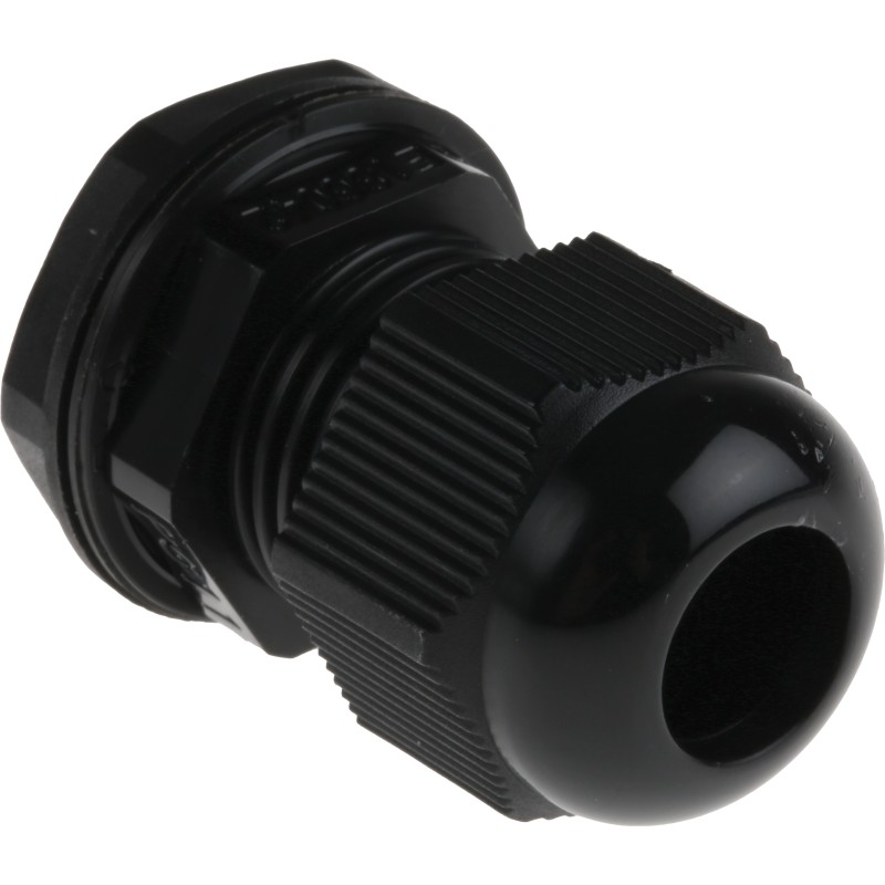 10 pcs - RS PRO Black Nylon Cable Gland, PG11 Thread, 5mm Min, 10mm Max, IP68