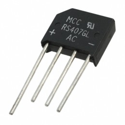 10 pcs : RS407GL-BP - BRIDGE RECT 1PHASE 1KV 4A RS-4L