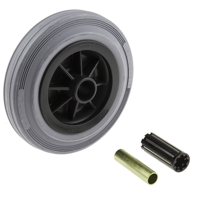 1 pcs - Tente Grey Rubber Corrosion Resistant Trolley Wheel, 270kg