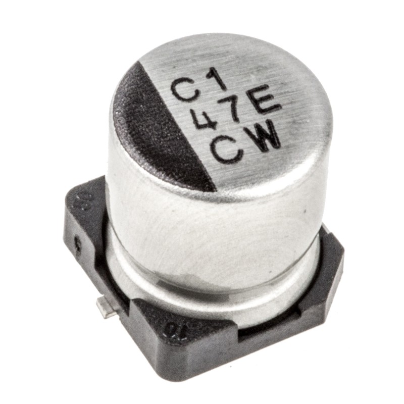 10 pcs - Nichicon 47μF Electrolytic Capacitor 25V dc, Surface Mount - UCW1E470MCL1GS