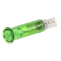 1 pcs - Signal Construct Green Panel Mount Indicator, 24 - 28V, 5mm Mounting Hole Size, Solder Tab Termination
