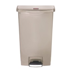 1 pcs - Rubbermaid Commercial Products Slim Jim 68L Beige Pedal PE Waste Bin