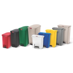 1 pcs - Rubbermaid Commercial Products Slim Jim 68L Beige Pedal PE Waste Bin