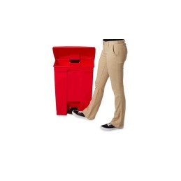 1 pcs - Rubbermaid Commercial Products Legacy Step-On 68L Red Pedal Plastic Waste Bin