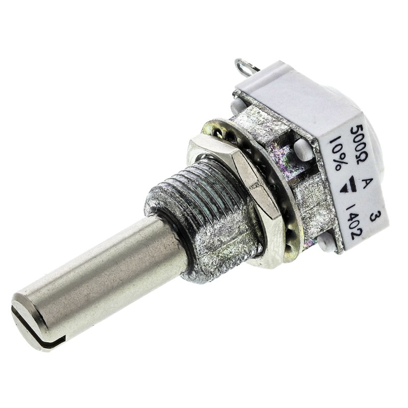 1 pcs - Vishay 500Ω Rotary Potentiometer 1-Gang Panel Mount, P11S1V0FLSY00501KA