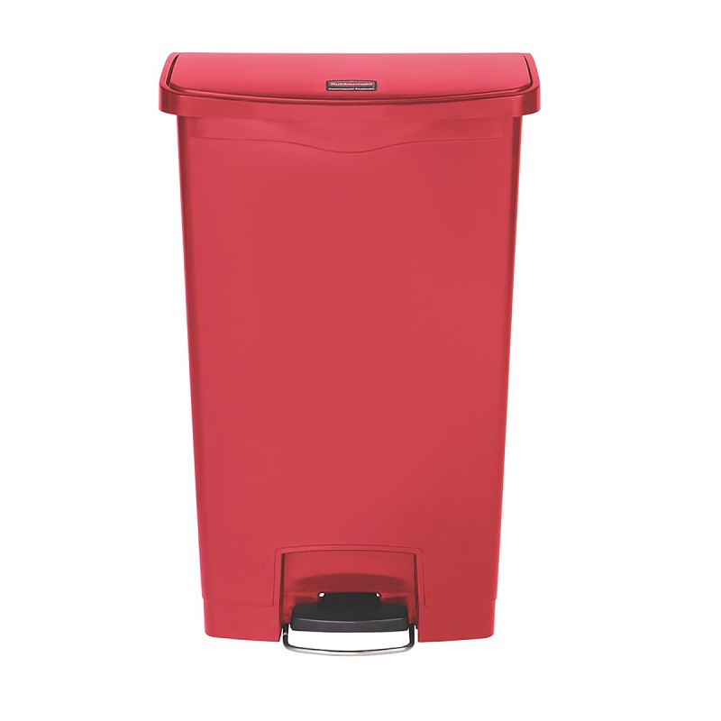 1 pcs - Rubbermaid Commercial Products Slim Jim 68L Red Pedal PE Waste Bin