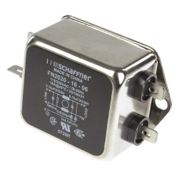 60 pcs - Schaffner, FN2020 16A 250 V ac/dc 400Hz, Chassis Mount EMI Filter, Fast-On, Single Phase