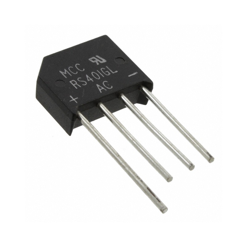 10 pcs : RS401GL-BP - BRIDGE RECT 1PHASE 50V 4A RS-4L