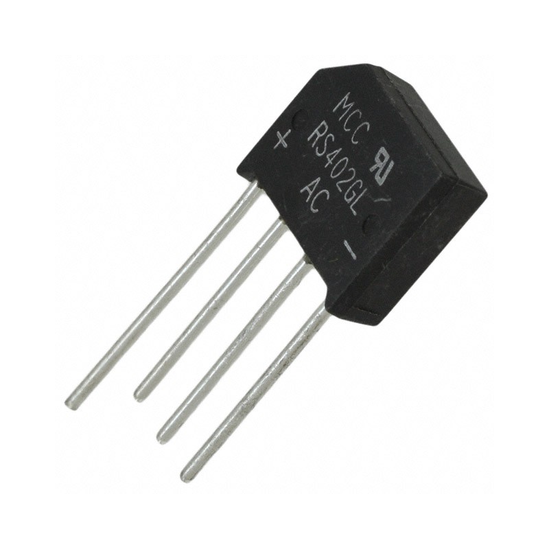 10 pcs : RS402GL-BP - BRIDGE RECT 1PHASE 100V 4A RS-4L