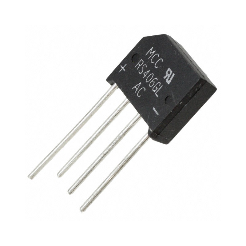 10 pcs : RS406GL-BP - BRIDGE RECT 1PHASE 800V 4A RS-4L